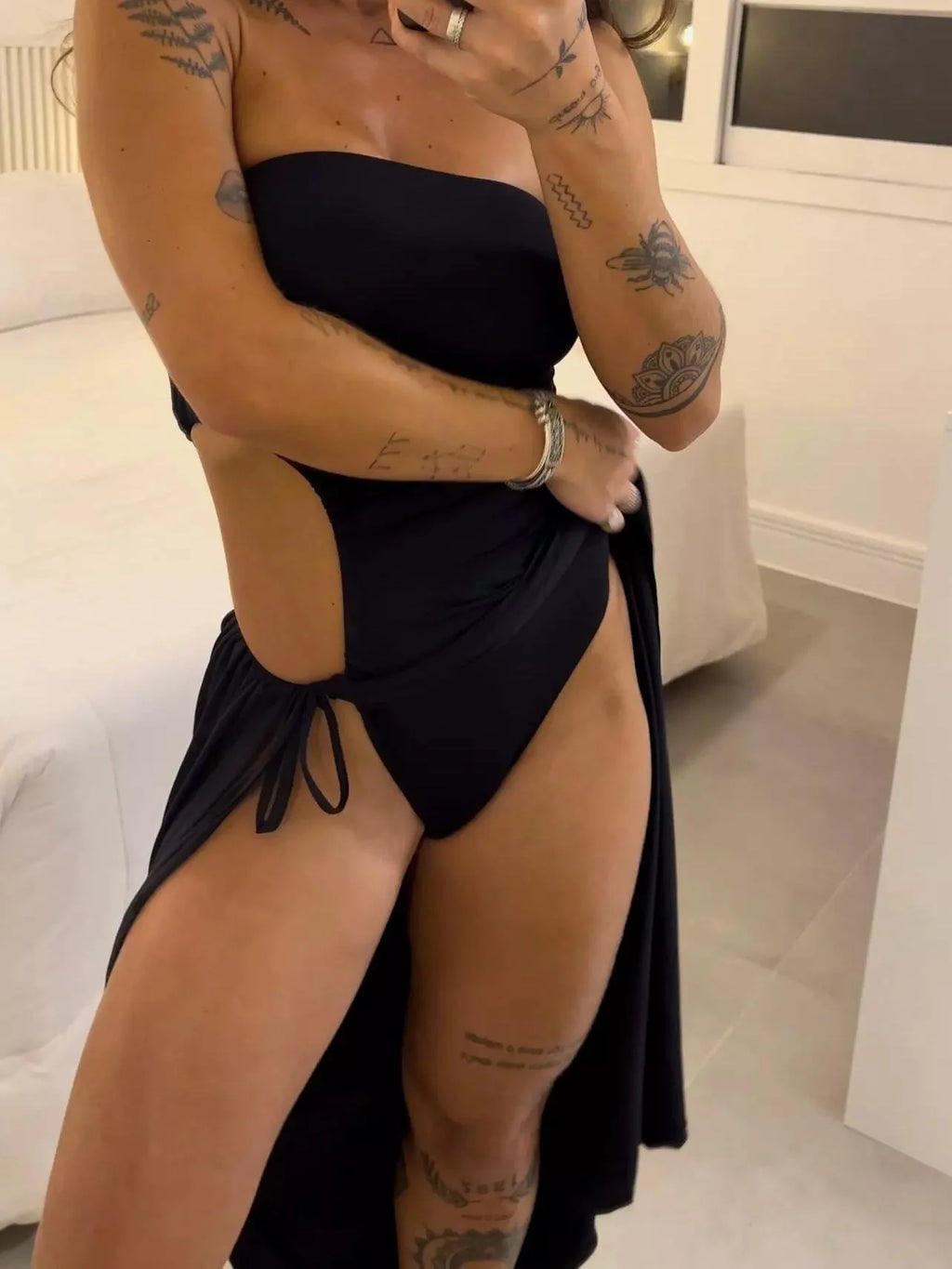 Vestido maxi strapless