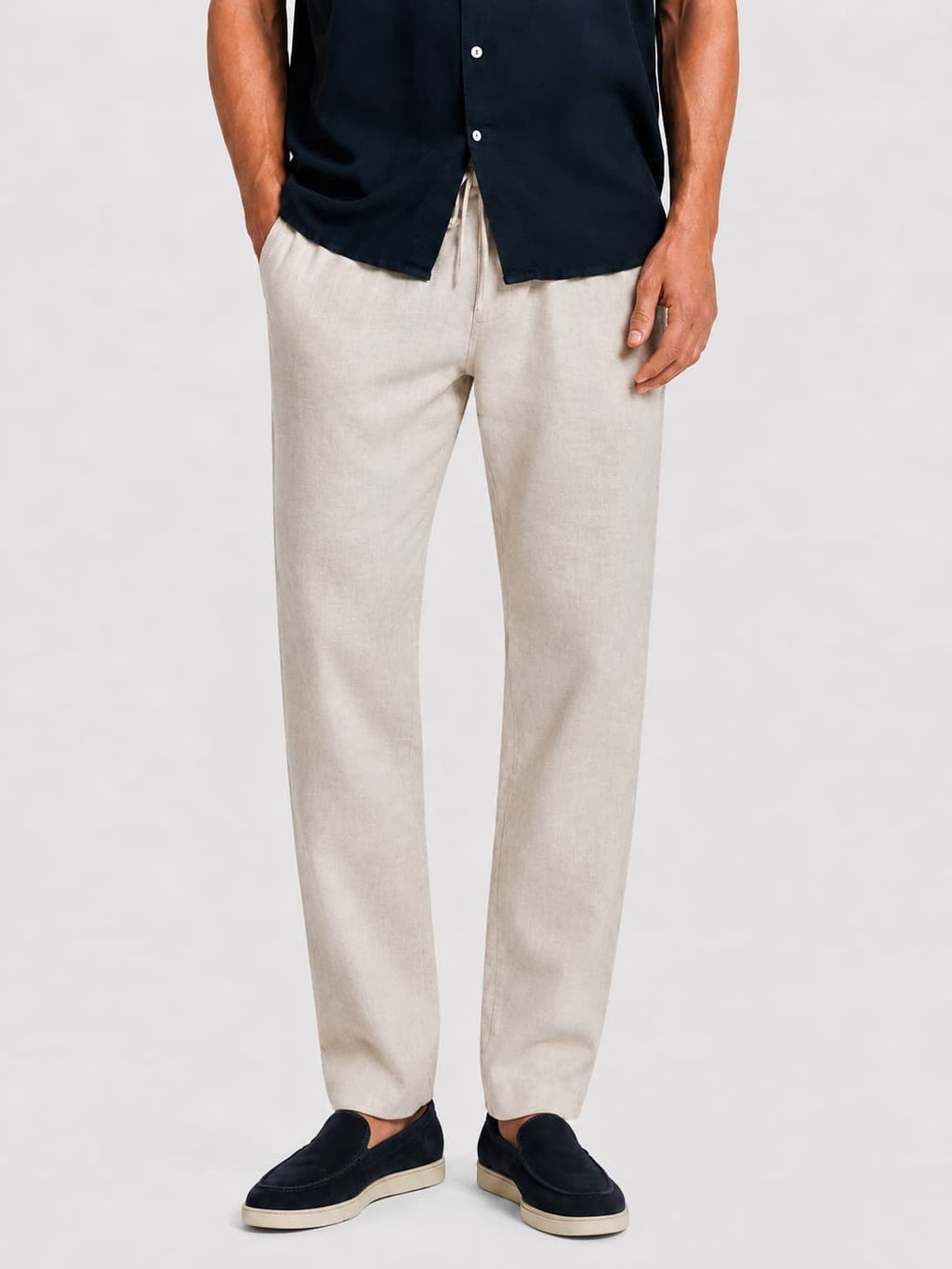 Pantalones Lino Beige