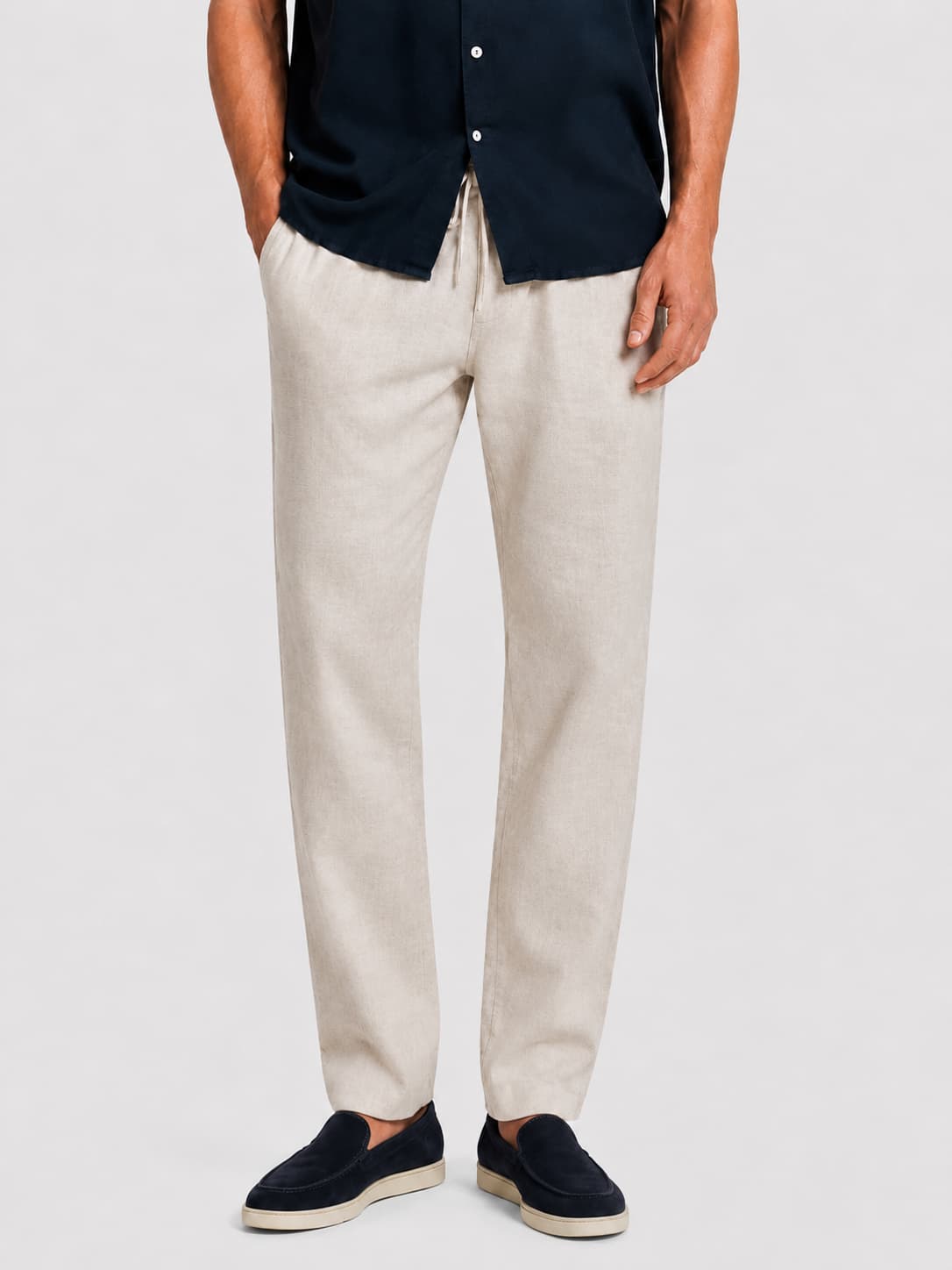 Pantalones Lino Beige