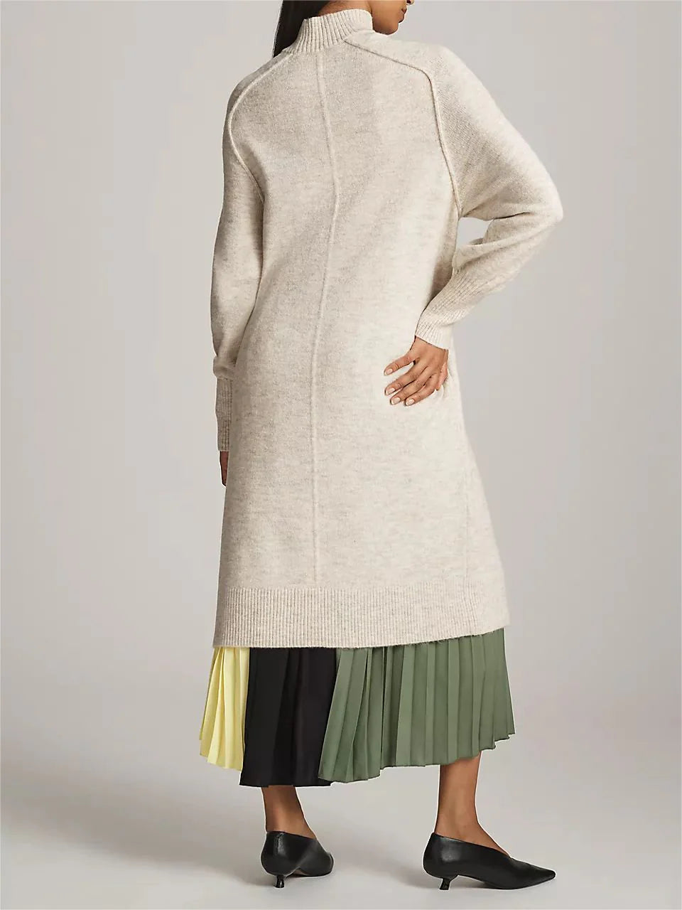 Jersey punto cuello alto con abertura