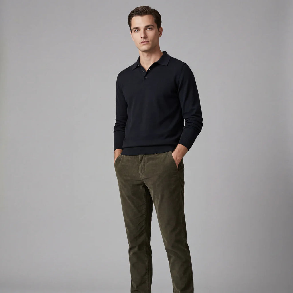 Pantalon de pana con recto clásico