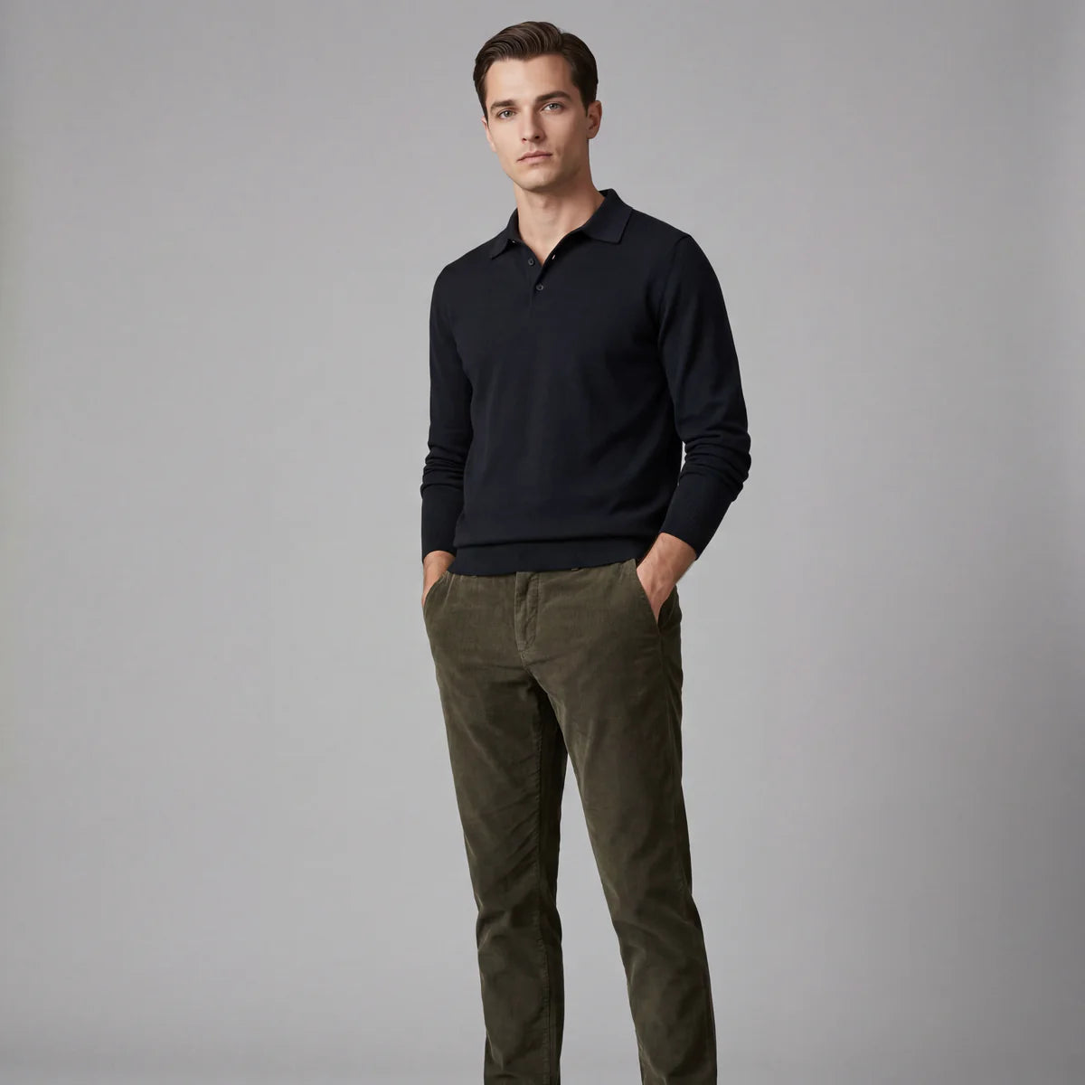 Pantalon de pana con recto clásico
