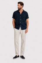 Pantalones Lino Beige