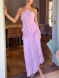 Vestido con plisados en cascada