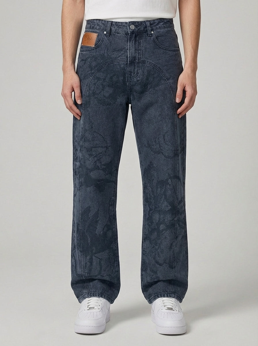 Vaqueros Azules con Estampado de Cúpido