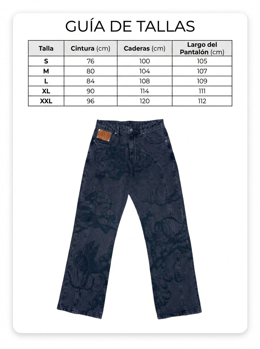 Vaqueros Azules con Estampado de Cúpido