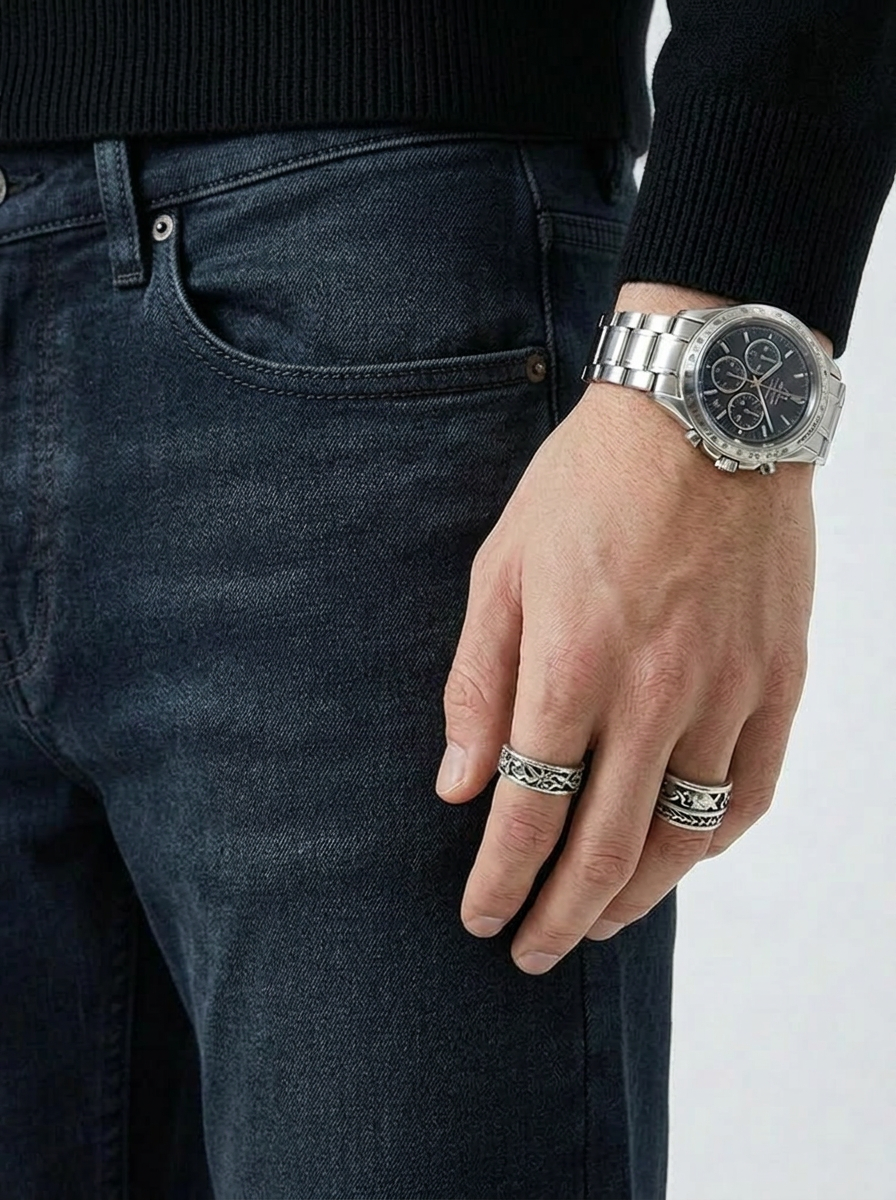 Vaqueros Azul Oscuro Estilo Denim Primavera