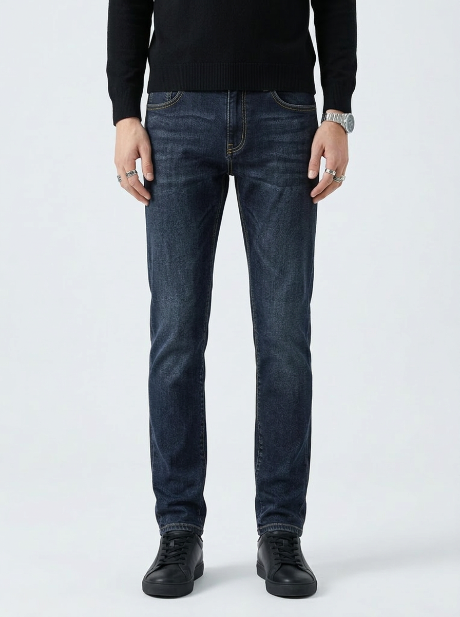 Vaqueros Azul Oscuro Estilo Denim Primavera