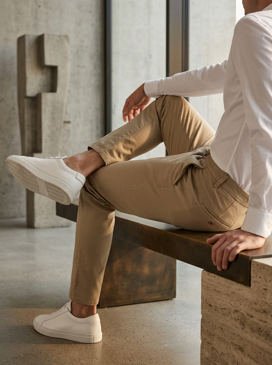 Pantalones Chinos Slim Fit Beige