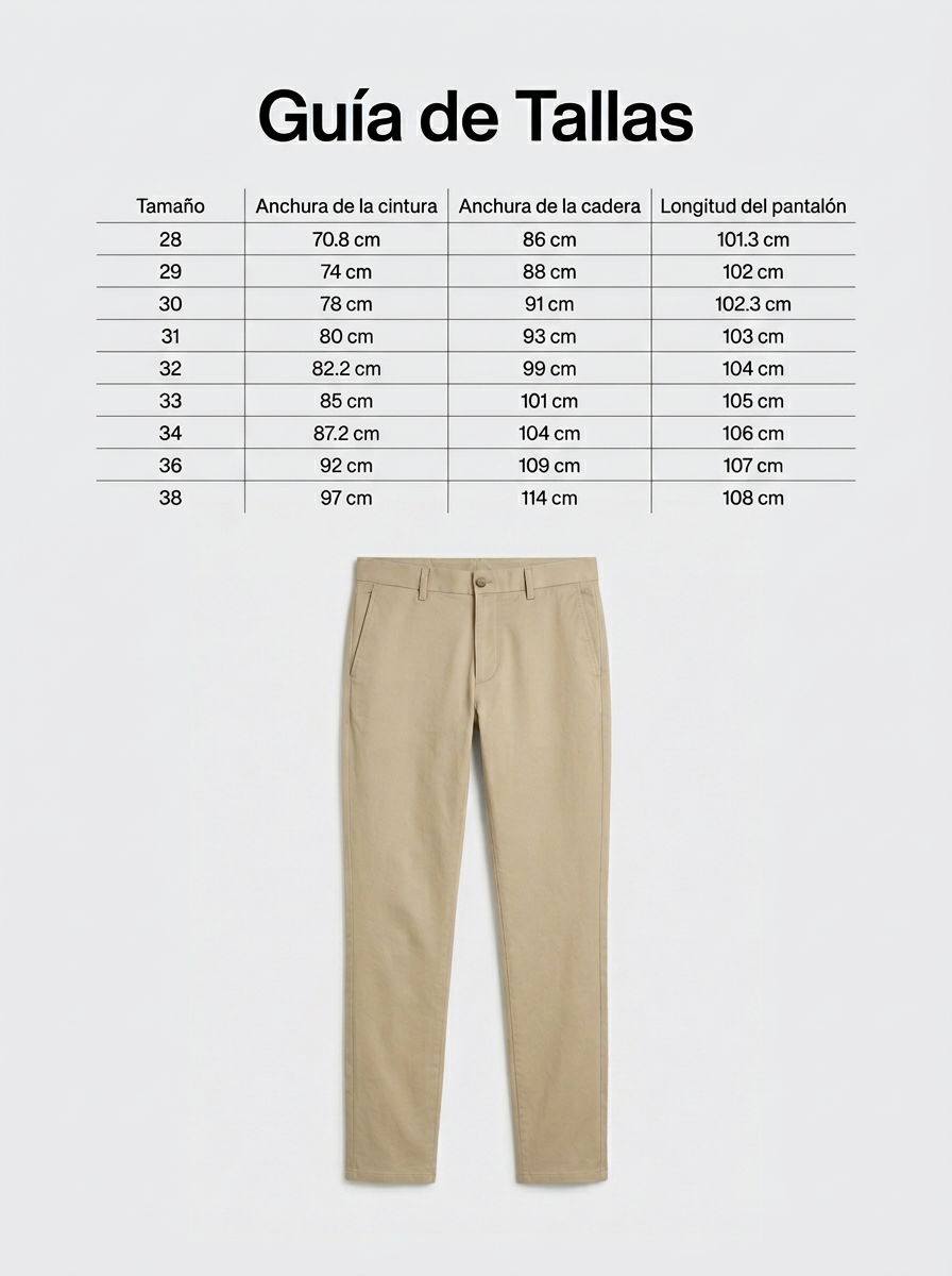 Pantalones Chinos Slim Fit Beige