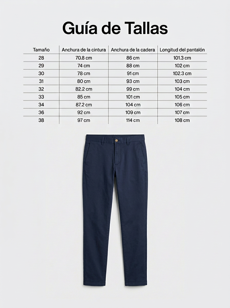 Pantalones Chinos Slim Fit Azul Marino