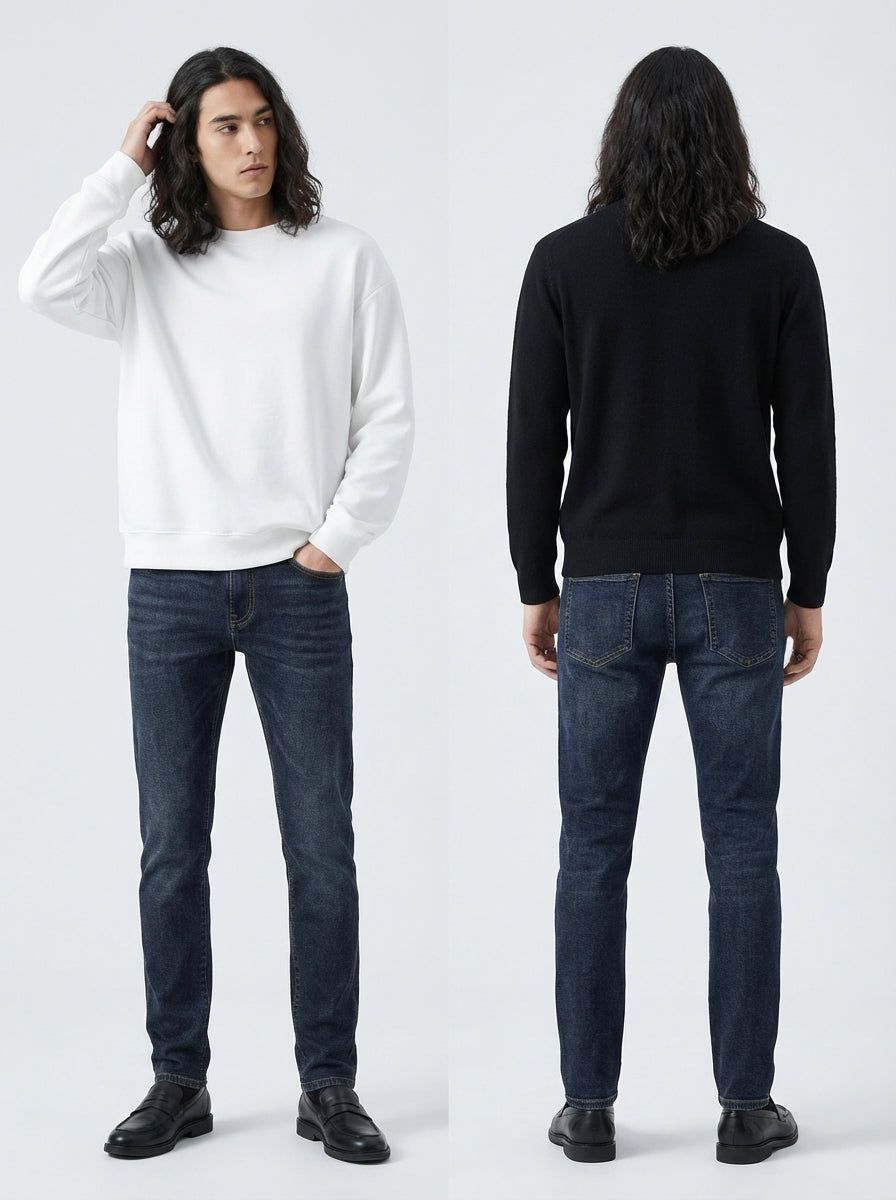 Vaqueros Azul Oscuro Estilo Denim Primavera