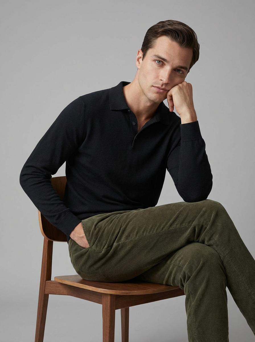 Pantalon de pana con recto clásico