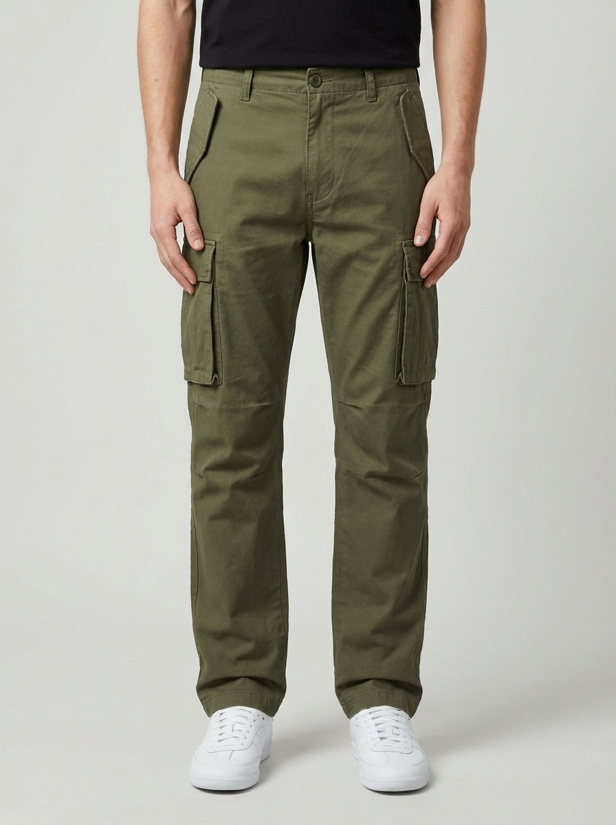 Pantalones Cargo Multibolsillo 100% Algodón