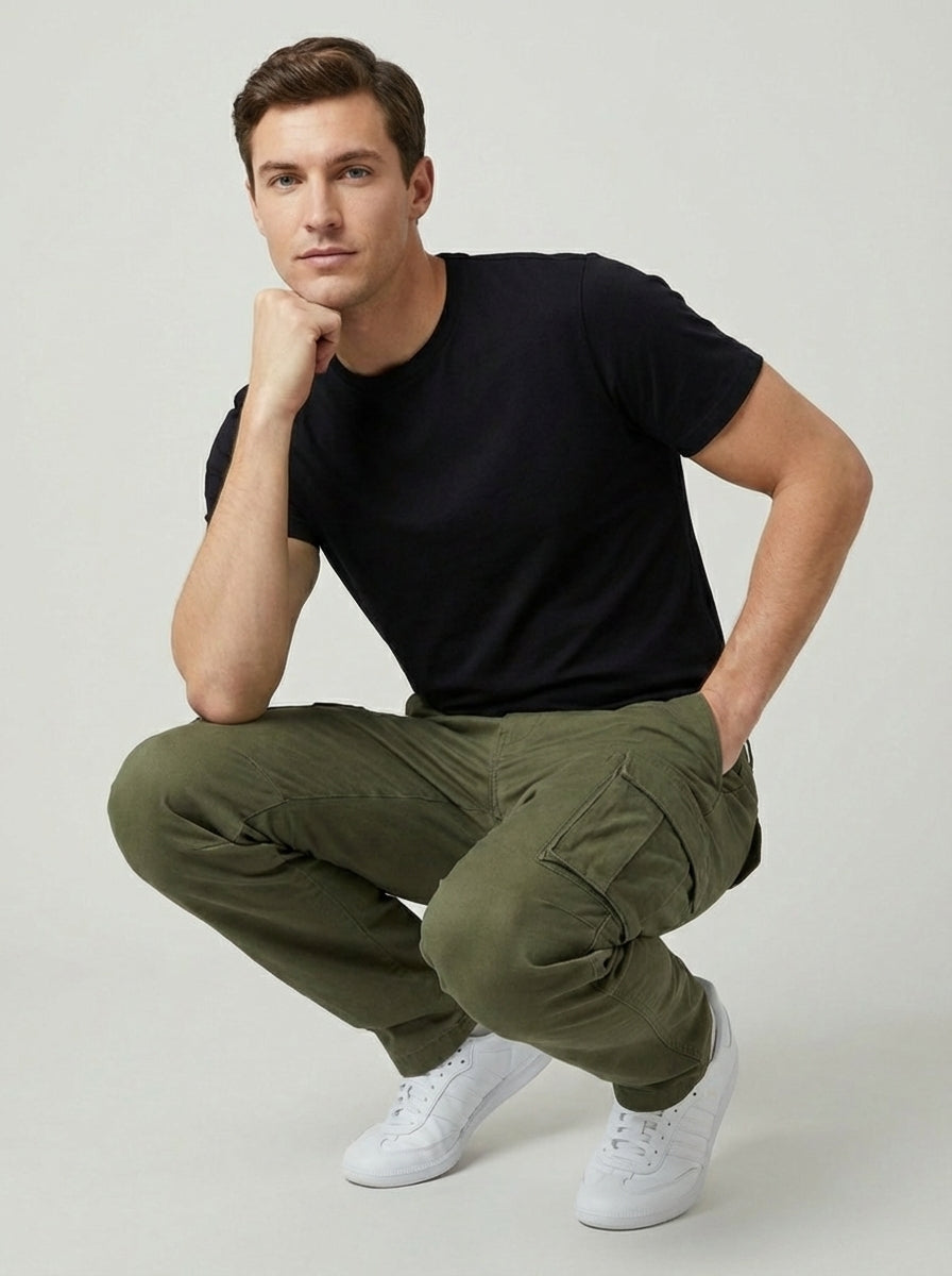 Pantalones Cargo Multibolsillo 100% Algodón