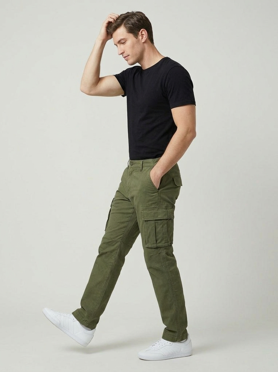 Pantalones Cargo Multibolsillo 100% Algodón