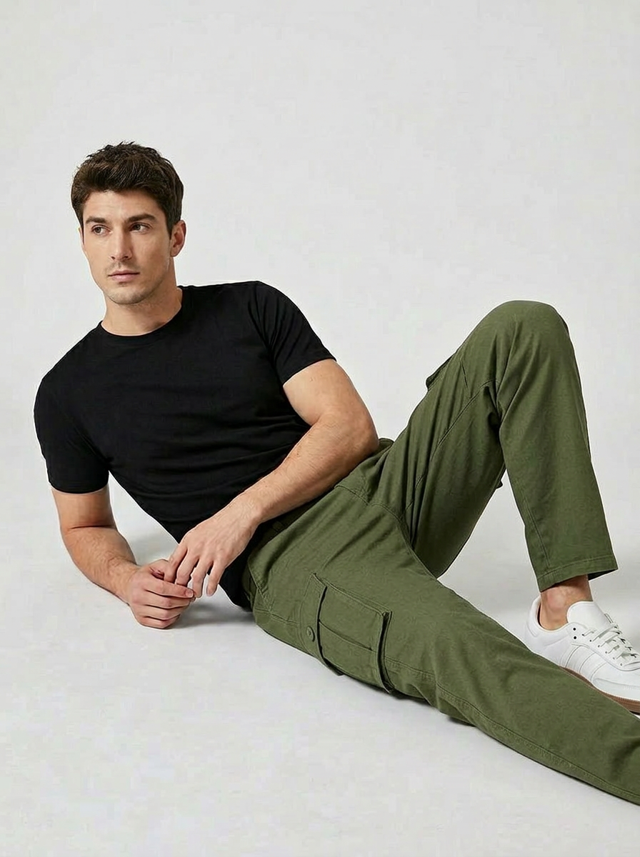 Pantalones Cargo Multibolsillo 100% Algodón