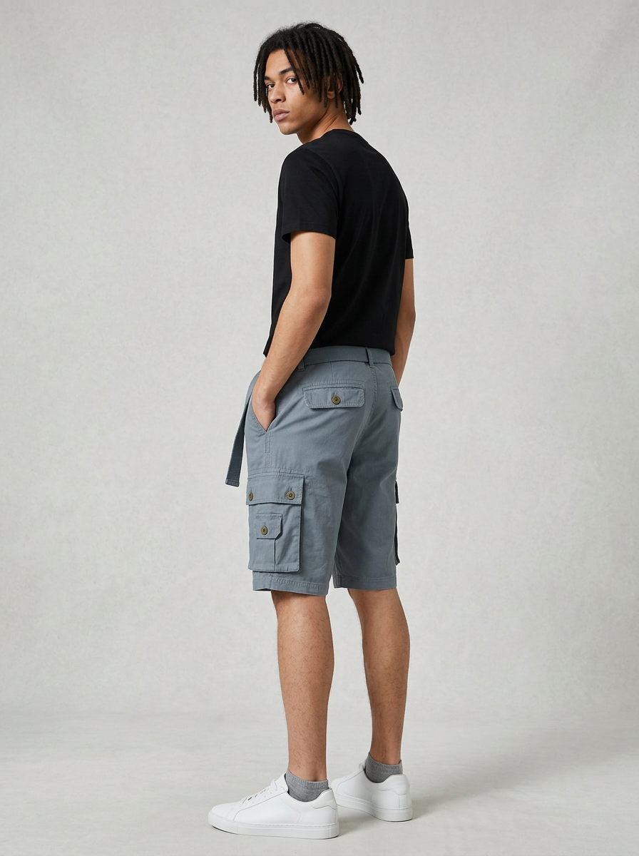 Pantalones Cortos Cargo Azul Arcilla
