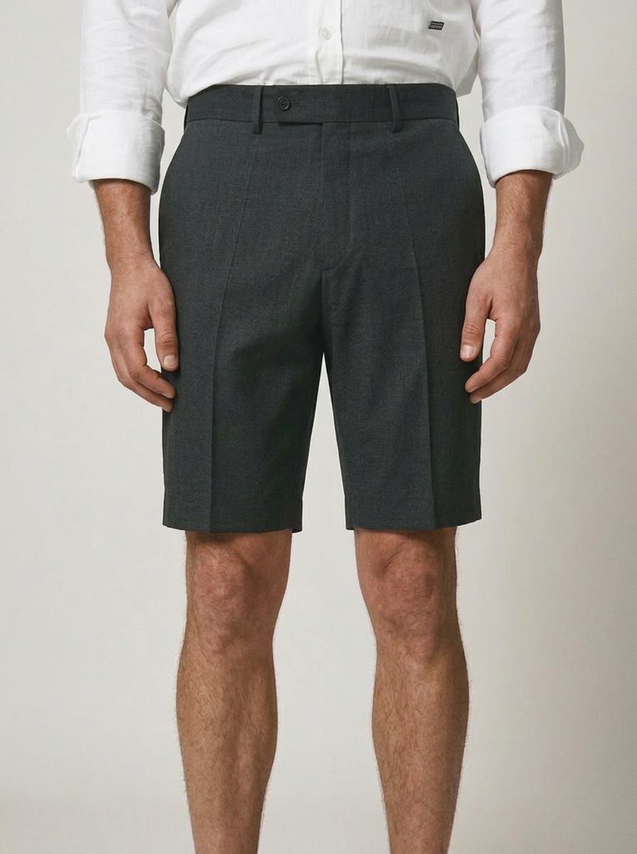 Bermudas de Vestir Gris Antracita
