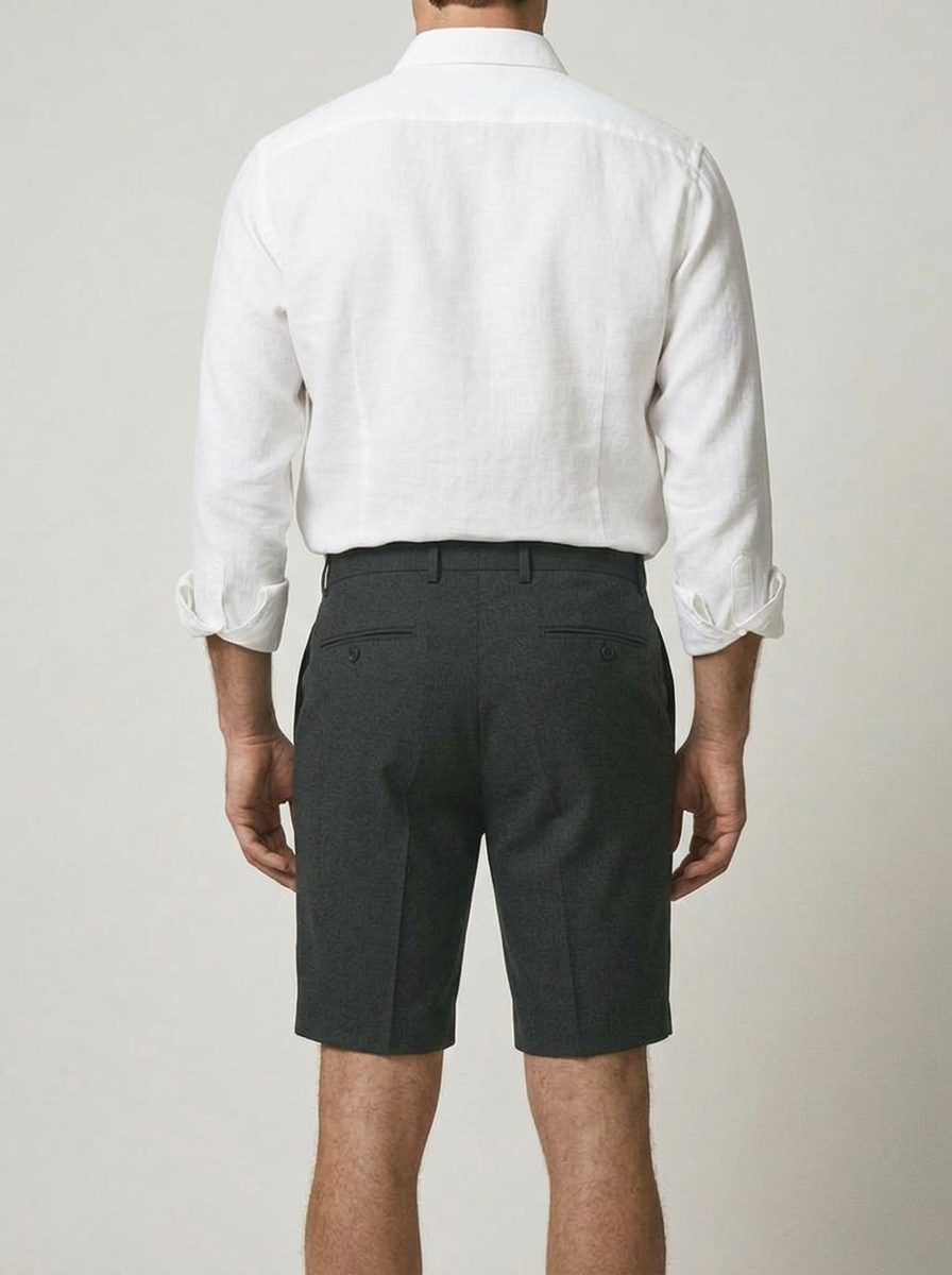 Bermudas de Vestir Gris Antracita