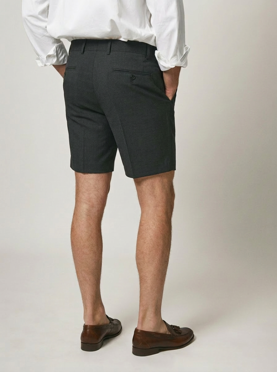 Bermudas de Vestir Gris Antracita