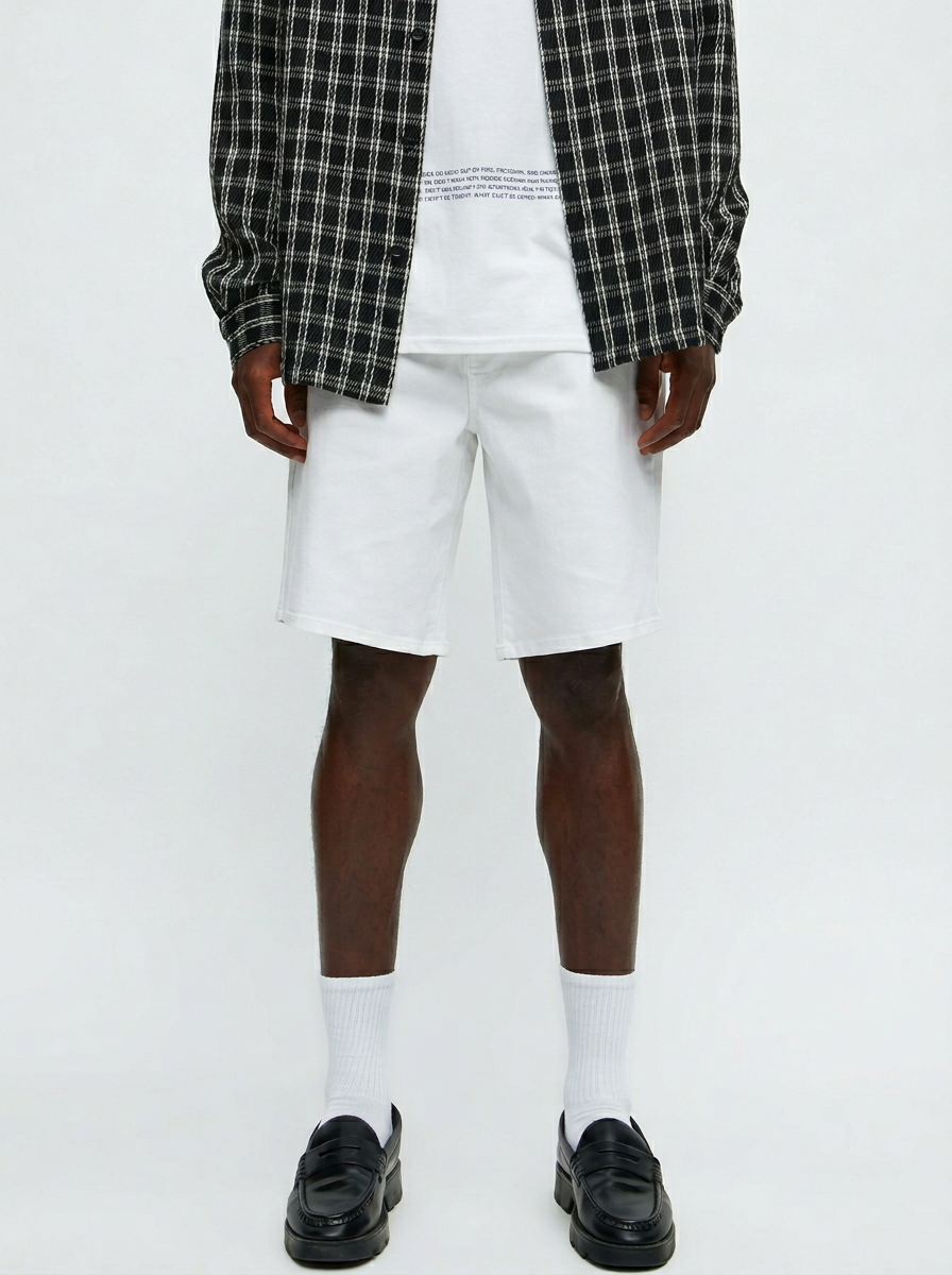 Bermudas Denim Blanco Transpirable