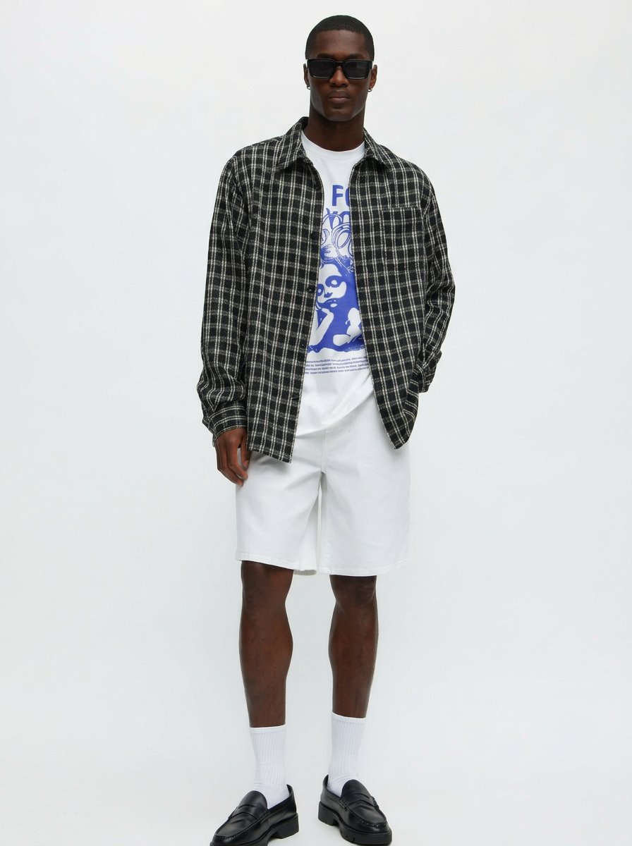 Bermudas Denim Blanco Transpirable