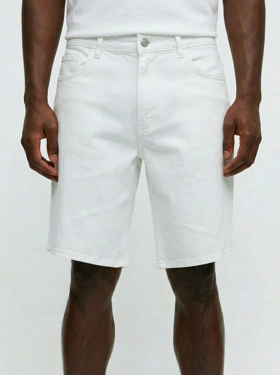 Bermudas Denim Blanco Transpirable