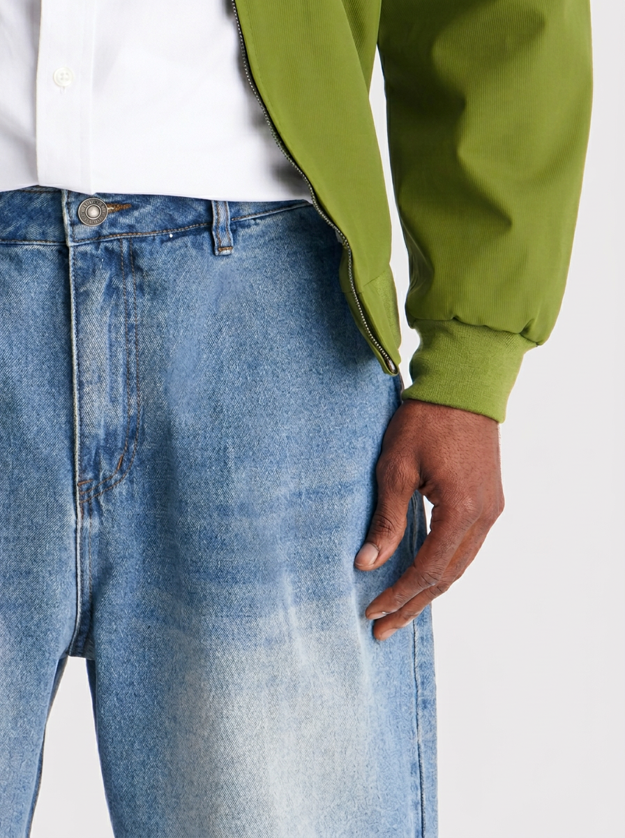 Short De Mezclilla Baggy - Azul Deslavado