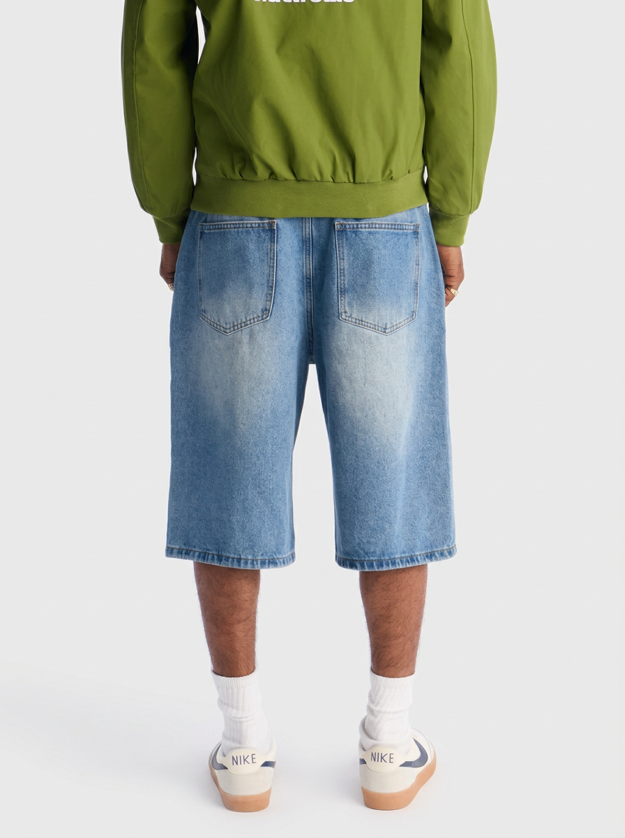 Short De Mezclilla Baggy - Azul Deslavado