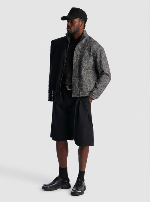 Bermudas de Vestir Plisadas Negras - Premium