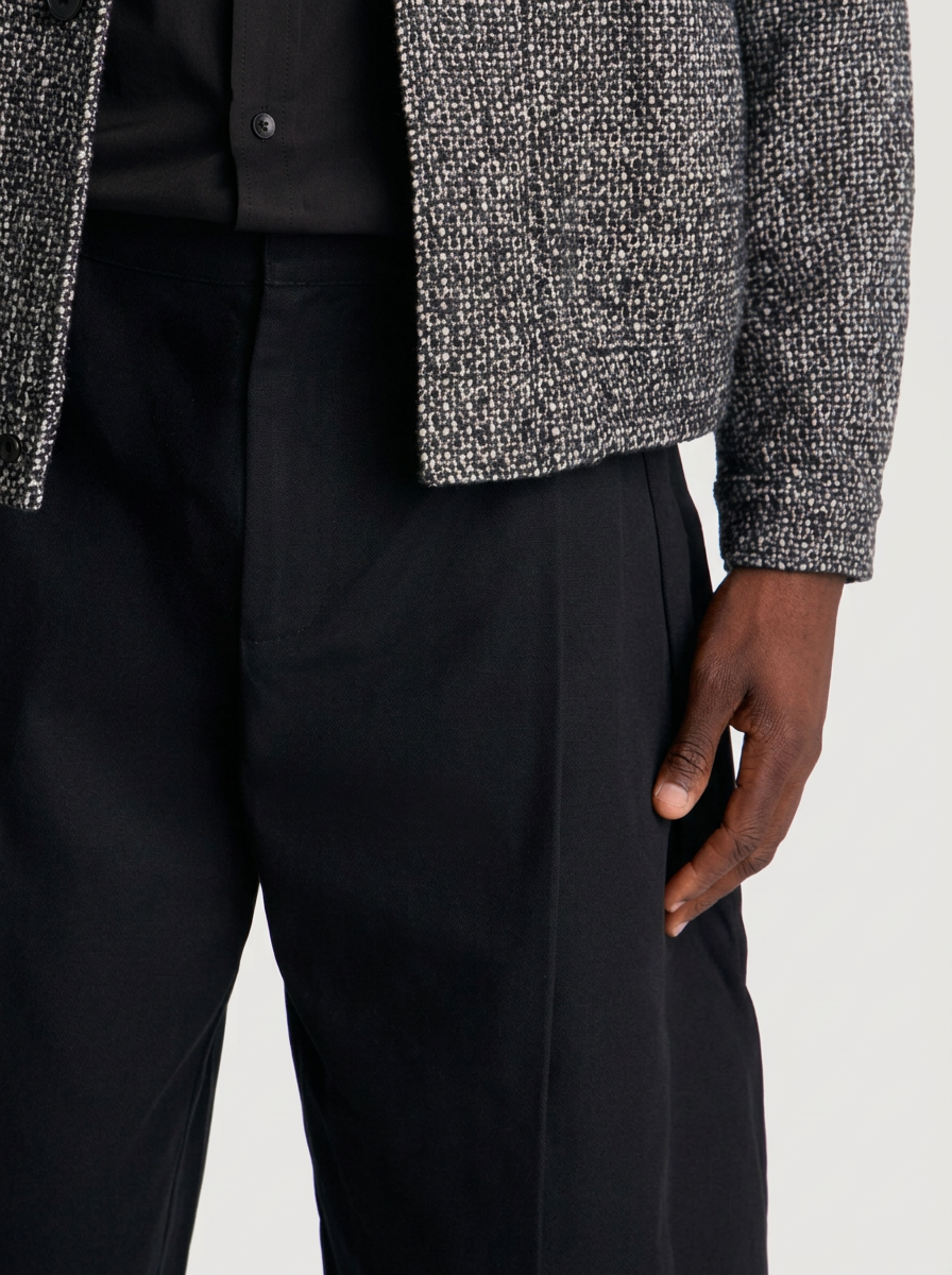 Bermudas de Vestir Plisadas Negras - Premium