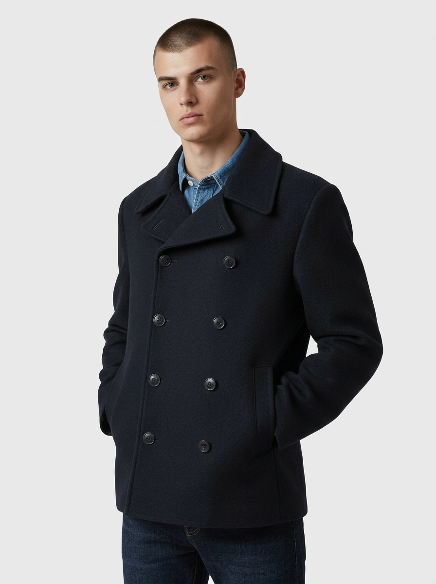 Chaqueta Marinera de Lana Azul Marino