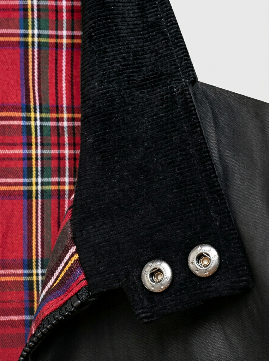 Cazadora de algodón encerado negra