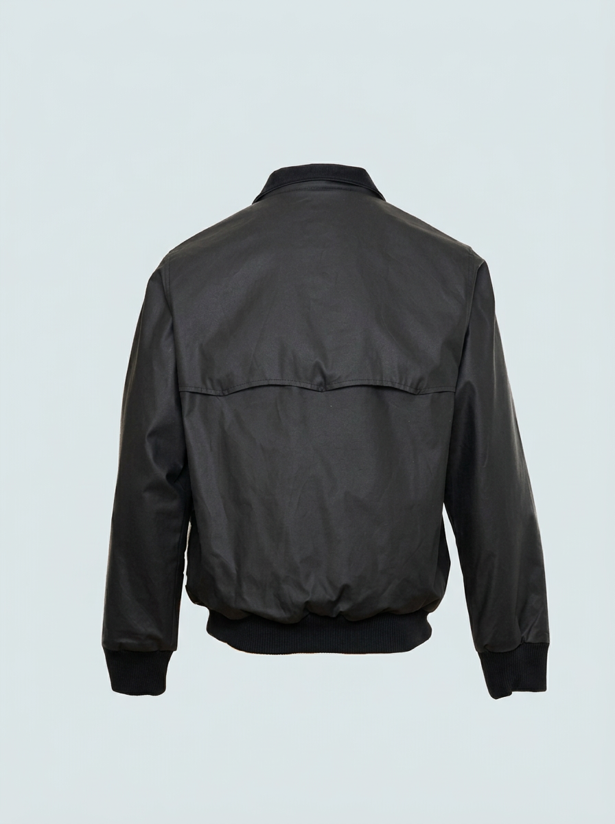 Cazadora de algodón encerado negra