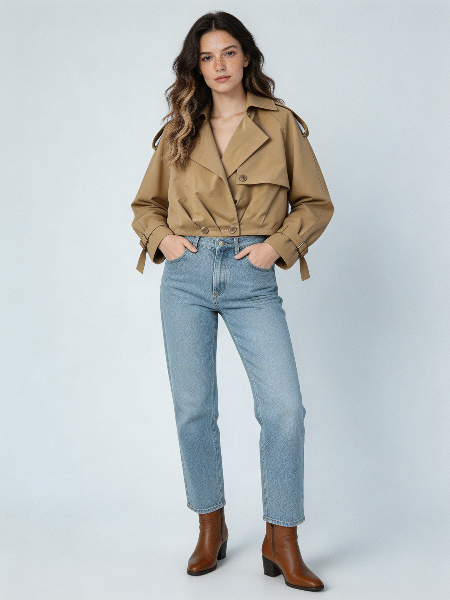 Chaqueta trench corta