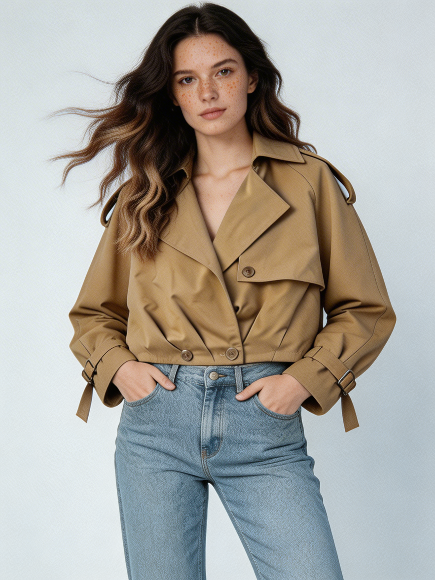 Chaqueta trench corta