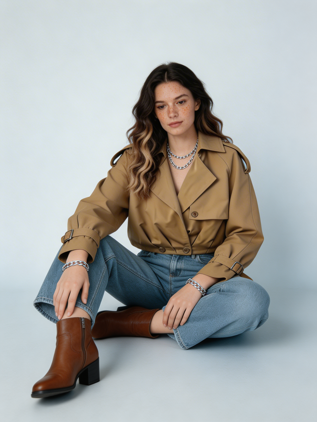 Chaqueta trench corta