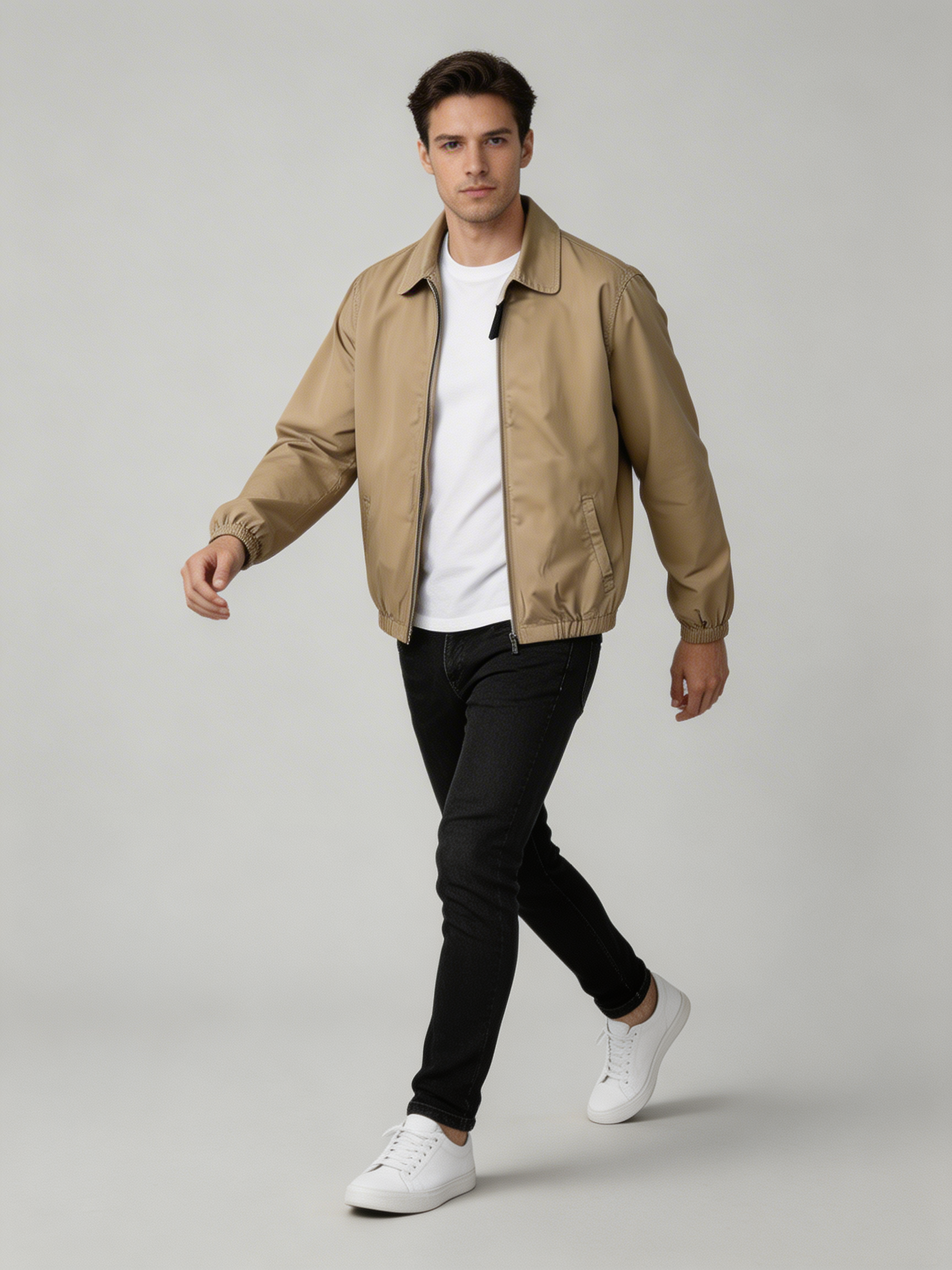 Chaqueta Harrington Beige - Clásico Atemporal