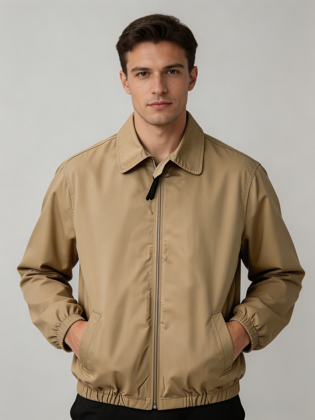 Chaqueta Harrington Beige - Clásico Atemporal