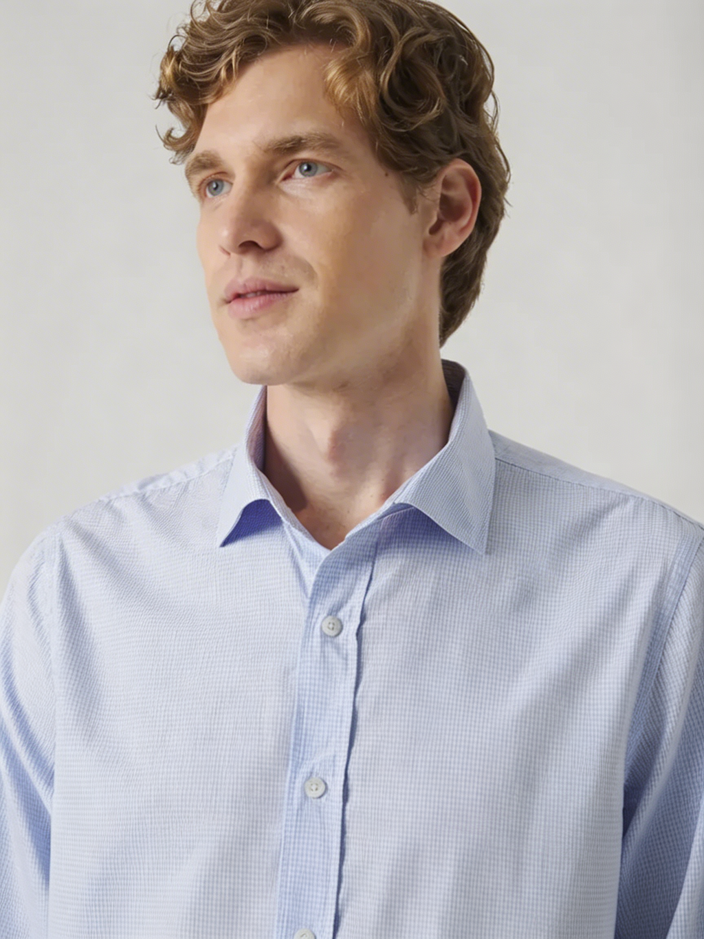 Camisa Vichy Celeste