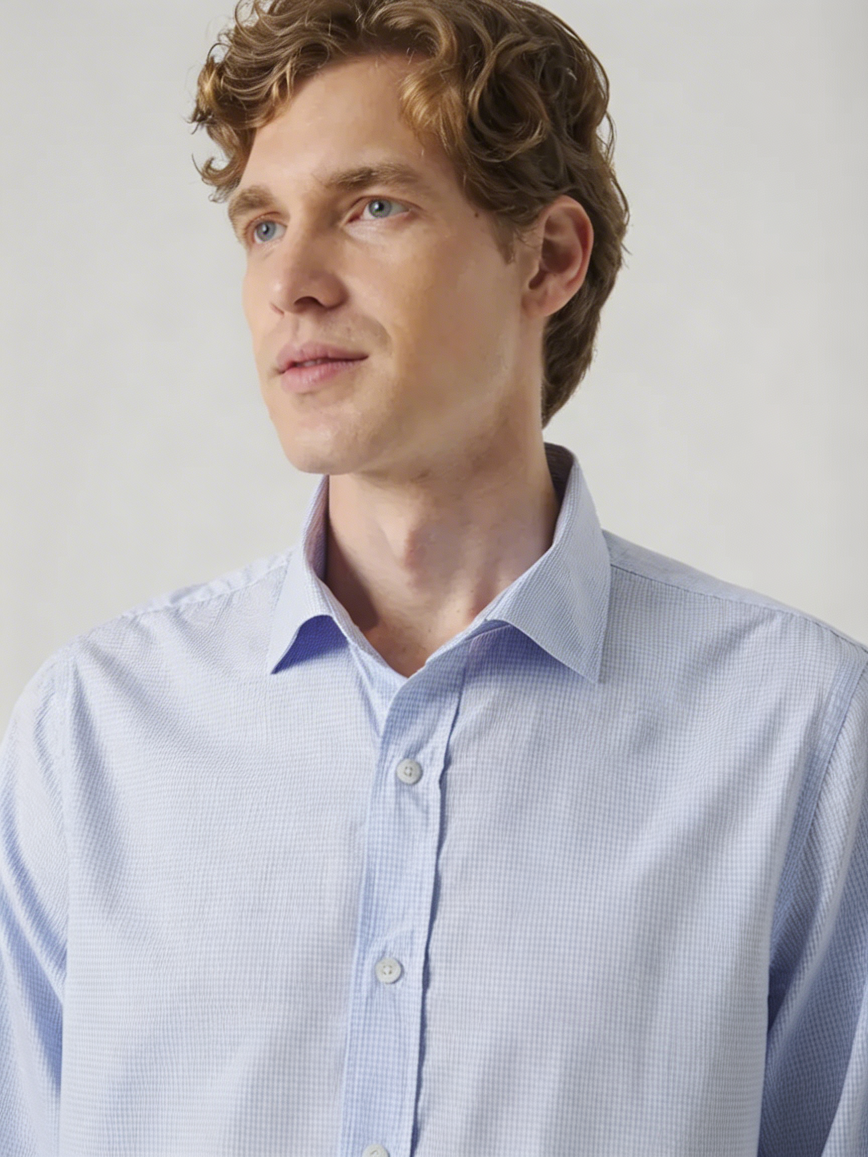 Camisa Vichy Celeste