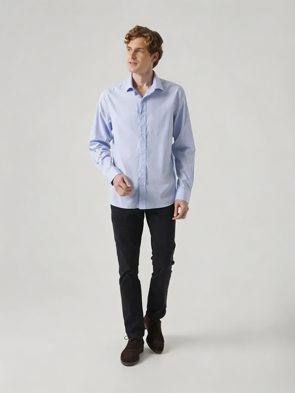 Camisa Vichy Celeste