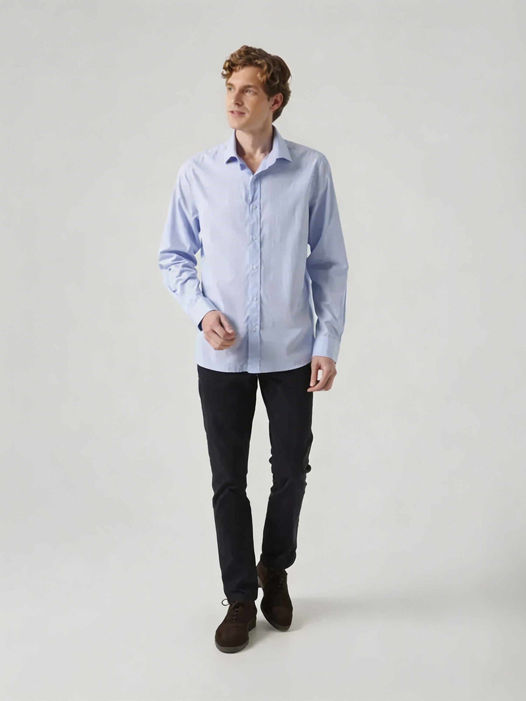 Camisa Vichy Celeste