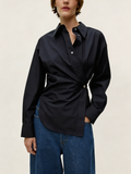 Camisa asimétrica azul marino