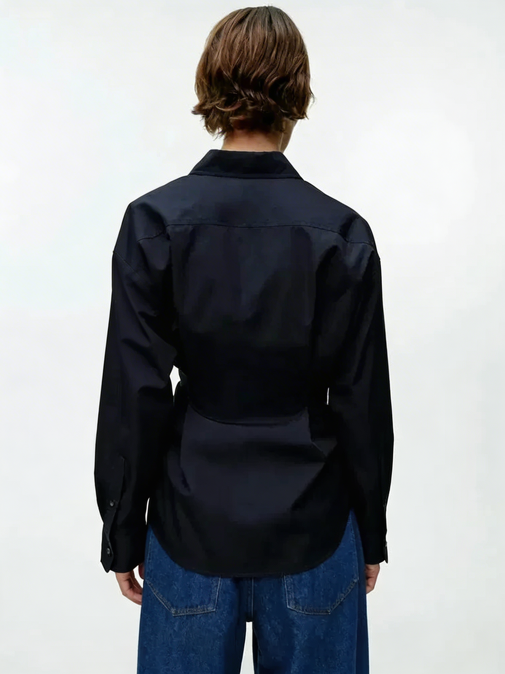 Camisa asimétrica azul marino