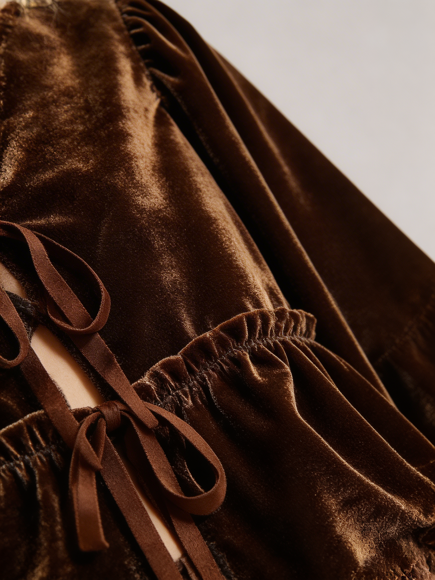 Camisa marrón con lazo