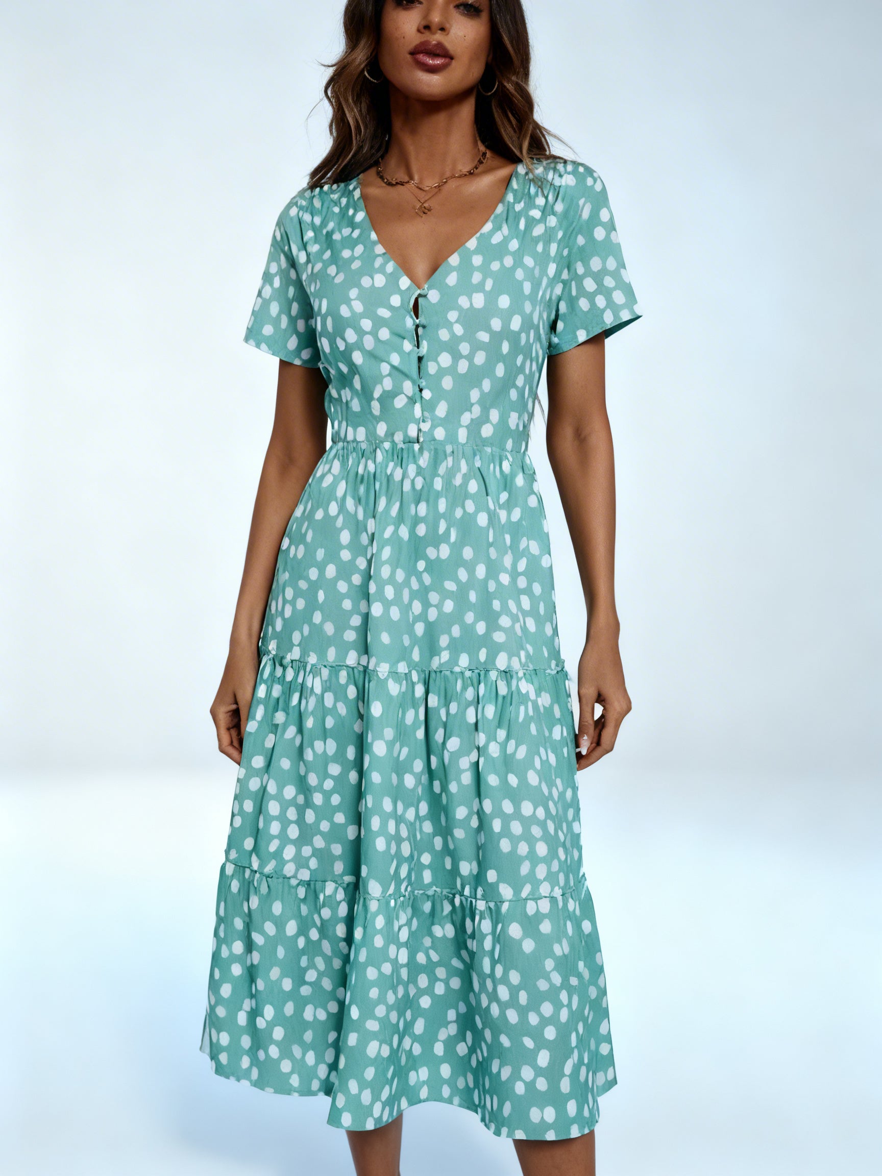 Vestido midi con lunares