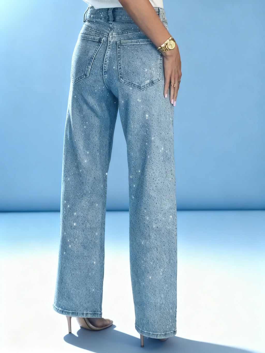 Vaquero recto con efecto Moteado