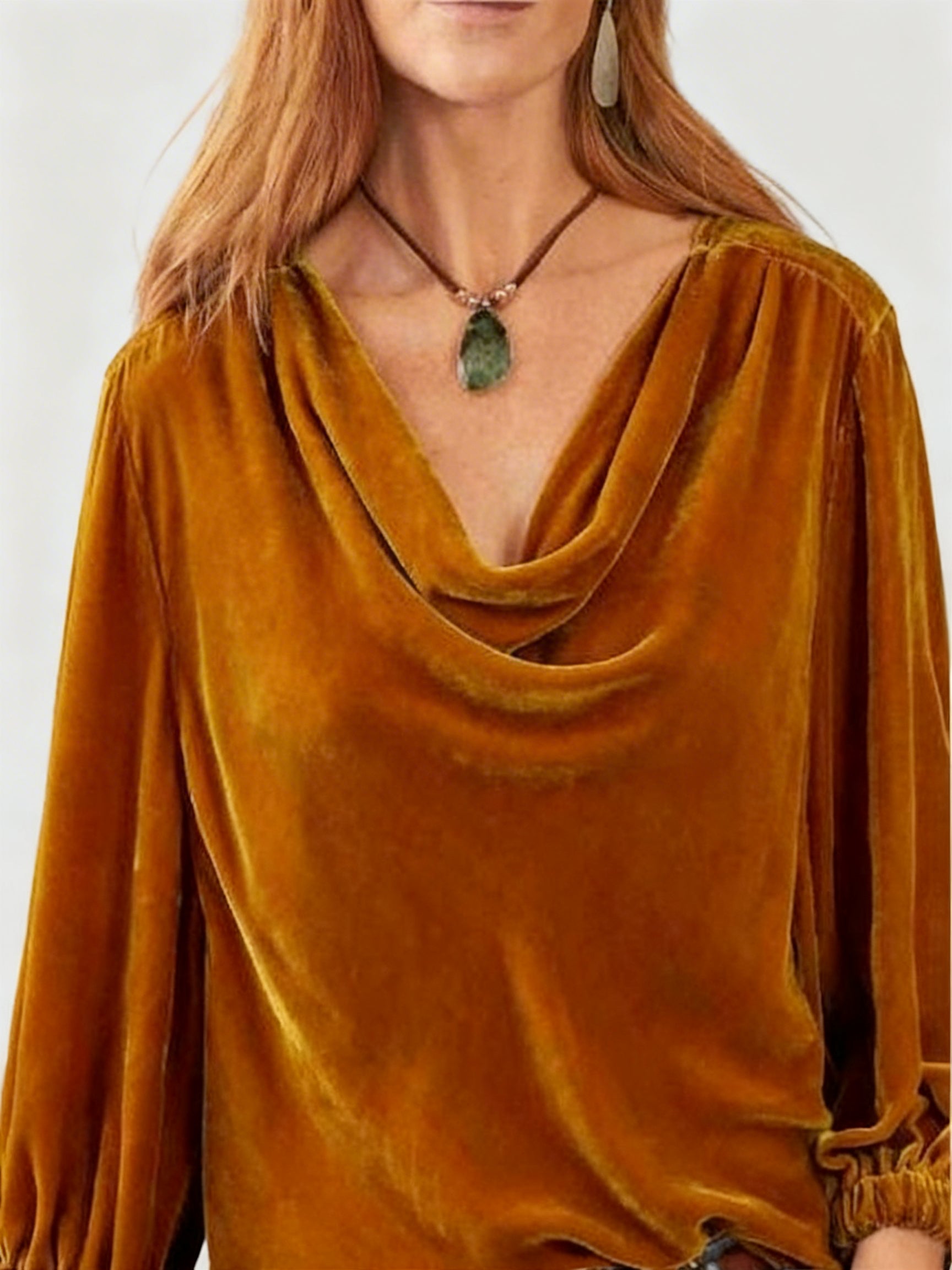 Camiseta Plisada de Terciopelo liso